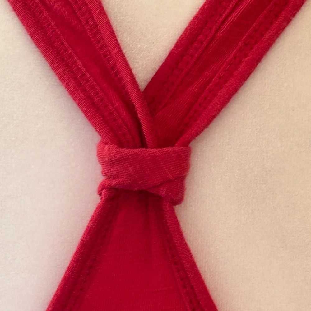 Y2K vintage Abercrombie & Fitch pink tiered eyelet ruffle racerback tank top S - Picture 8 of 8